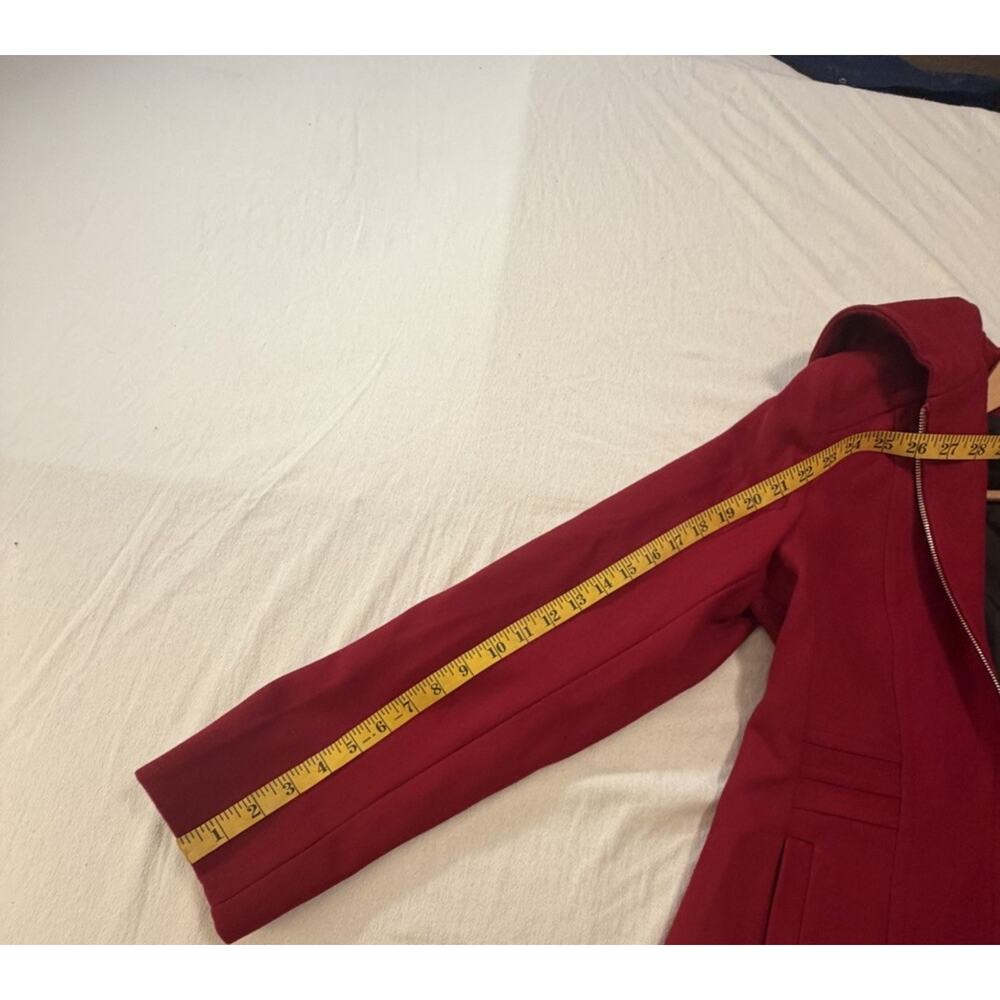 AVANTI Beet Red Hooded Zipper Mid-Length Coat Pockets Long Sleeve Tall LT NWT - Picture 9 of 12
